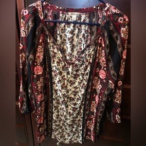 Women’s 2x, 3/4 sleeves, Lucky Brand cotton blouse.